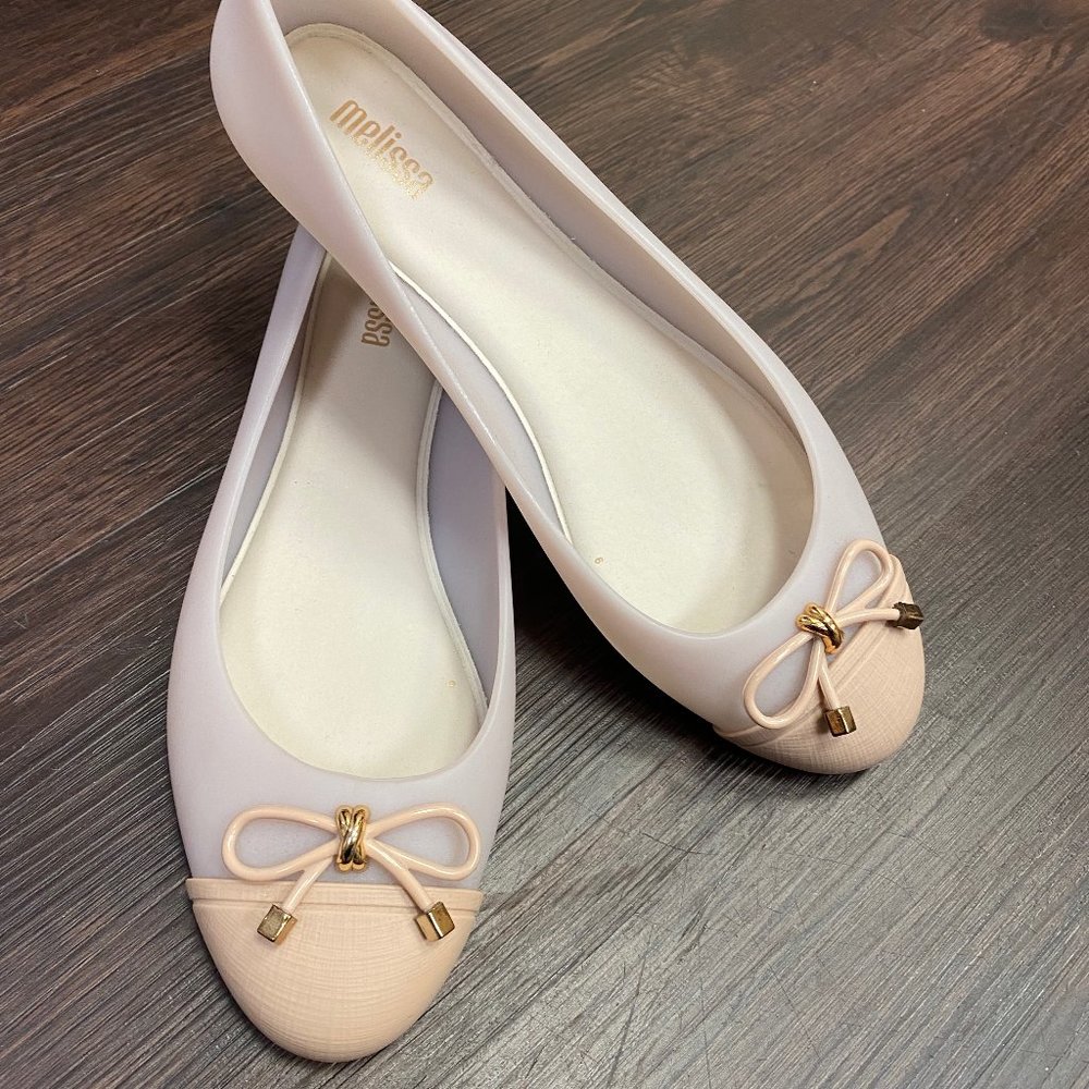 Melissa Doll V Ad ballet flat in white/pink